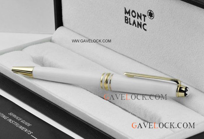 Meisterstuck Solitaire Tribute White&Gold Ballpoint Wholesale Mont Blanc Pens
